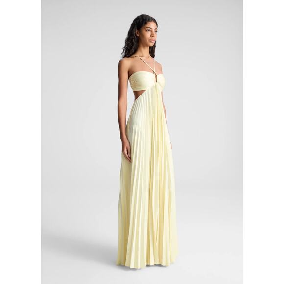 ALC Moira Satin Pleated Maxi Dress US 2 - Picture 4 of 13